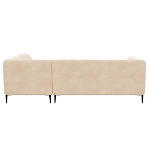 Ecksofa DUNKELD 2,5-Sitzer mit Ottomane Bouclé Stoff Bony: Beige - Ottomane davorstehend rechts