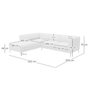 Divano a 2,5 posti con penisola DUNKELD Divano angolare a 2,5 posti Dunkeld con penisola - Tessuto bouclé Bony: grigio - penisola a sinistra - Bouclé Tessuto Bony: grigio - Penisola preimpostata a sinistra