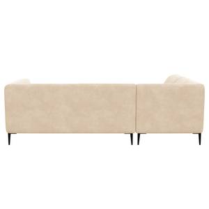 Ecksofa DUNKELD 2,5-Sitzer mit Ottomane Bouclé Stoff Bony: Beige - Ottomane davorstehend links