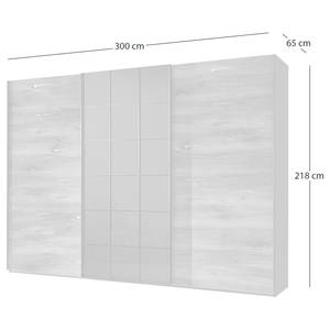 Armoire à portes coulissantes Toronto Imitation sapin blanc / Graphite - Largeur : 300 cm