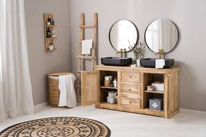 Mobile per doppio lavabo Chanelle Mango massello / Rattan - Mango / Marrone