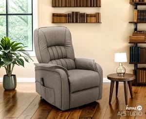 Tv-fauteuil Machico met sta-op-hulp Taupe - microvezel