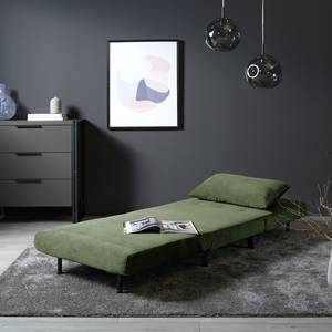 Fauteuil convertible ELANDS Tissu - Velours côtelé Eldrid: Vert - Noir