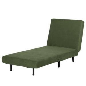 Fauteuil convertible ELANDS Tissu - Velours côtelé Eldrid: Vert - Noir