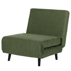 Fauteuil convertible ELANDS Tissu - Velours côtelé Eldrid: Vert - Noir