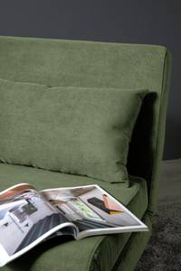 Fauteuil convertible ELANDS Tissu - Velours côtelé Eldrid: Vert - Noir