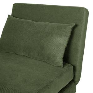 Fauteuil convertible ELANDS Tissu - Velours côtelé Eldrid: Vert - Noir