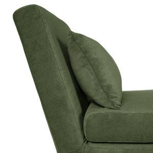 Fauteuil convertible ELANDS Tissu - Velours côtelé Eldrid: Vert - Noir