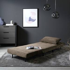 Fauteuil convertible ELANDS Tissu - Velours côtelé Eldrid: Gris - Noir