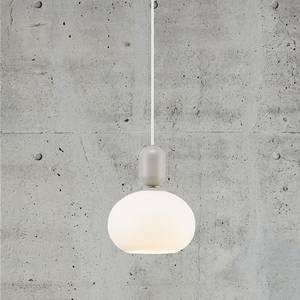 LED-Pendelleuchte Notti Stahl / Opalglas - 1-flammig - Grau - Grau