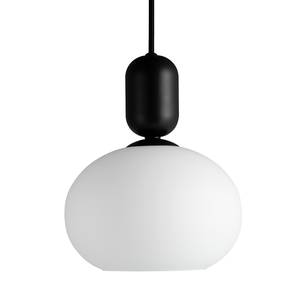 LED-Pendelleuchte Notti Stahl / Opalglas - 1-flammig - Schwarz - Schwarz