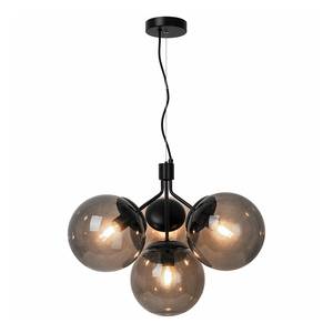 Hanglamp Ivona staal/glas - 4 lichtbronnen - zwart - Zwart
