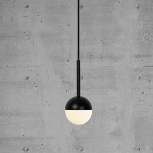 Hanglamp Contina I staal/opaalglas - 1 lichtbron - zwart - Zwart