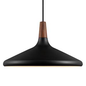 Hanglamp Nori II staal/walnotenhout - 1 lichtbron - zwart - Zwart