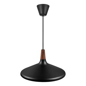 Hanglamp Nori II staal/walnotenhout - 1 lichtbron - zwart - Zwart
