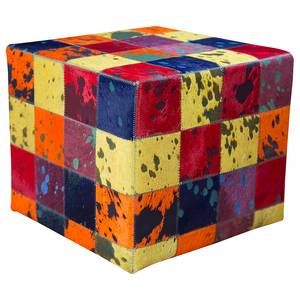 Pouf Toledo 100 % cuir de vachette - Multicolore