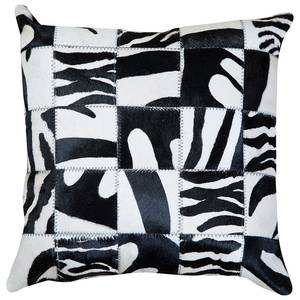 Dekokissen Zebra II 50% Rindsleder / 50% Polyester - 45 x 45 cm - Schwarz / Weiß