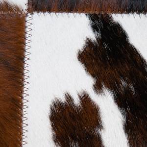 Coussin Norman Natur II 50 % cuir de vachette, 50 % polyester - 45 x 45 cm - Marron / Blanc