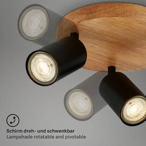Plafondlamp Kullig ijzer / rubberboomhout - Aantal lichtbronnen: 3