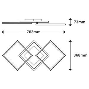 LED-Deckenleuchte Frame V Nylon / Eisen - 3-flammig