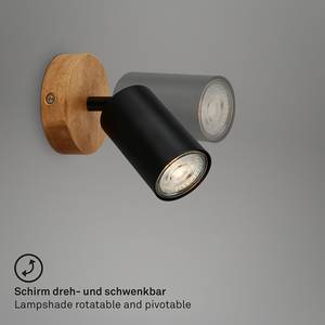 Wandlamp Kullig ijzer / rubberboomhout - 1 lichtbron