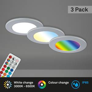 LED-Einbauleuchte Fungo Color (3er Set) Nylon - 3-flammig - Silber