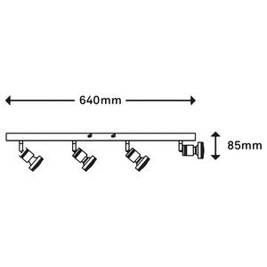 LED-plafondlamp Rugi II ijzer - Aantal lichtbronnen: 4