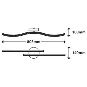 Plafonnier Rey II Matière plastique / Fer - 2 ampoules