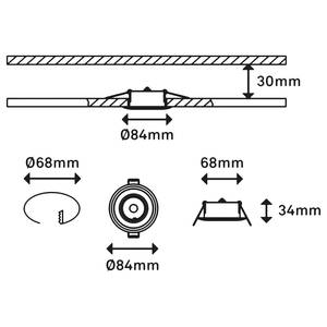 LED-inbouwlamp Skill (set van 3) nylon - 3 lichtbronnen - Zilver