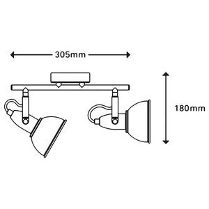 Plafondlamp Soft ijzer - Aantal lichtbronnen: 2