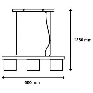 Suspension Luri I Tissu mélangé / Fer - Nb d'ampoules : 3