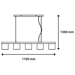 Suspension Luri I Tissu mélangé / Fer - Nb d'ampoules : 5