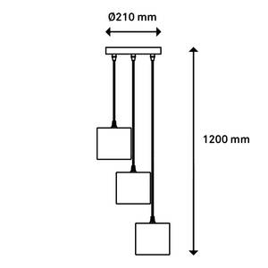 Suspension Luri II Tissu mélangé / Fer - 3 ampoules