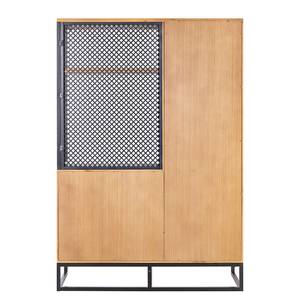 Highboard Haxby massief pijnboomhout/metaal - pijnboomhout/zwart