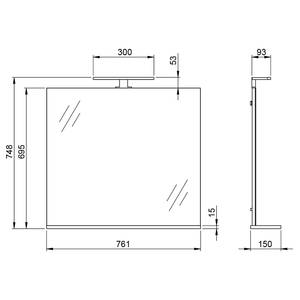 Salle de bain Loria - 4 éléments Avec éclairage inclus - Blanc / Imitation chêne de Navarre