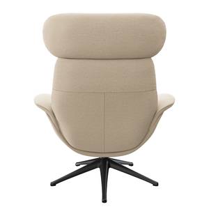 Relaxsessel LESO Webstoff Saia: Beige - Schwarz - Mit Hocker