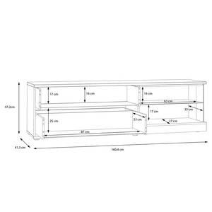 Tv-meubel Dorai hoogglans wit/walnotenhouten look