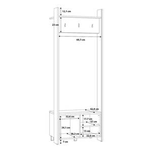 Mobile da ingresso Holwell I Bianco / Effetto rovere