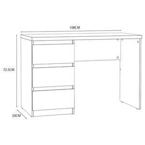 Schreibtisch - weiß matt - 108 cm