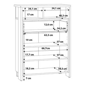 Mobile scarpiera Holwell Bianco / Effetto rovere