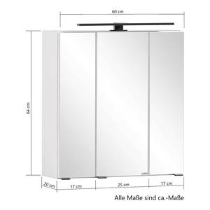 Spiegelschrank Vellau Inklusive Beleuchtung - Wotaneiche Dekor - Breite: 60 cm