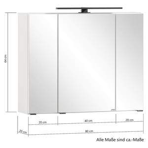 Spiegelschrank Vellau Inklusive Beleuchtung - Wotaneiche Dekor - Breite: 80 cm