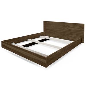 Bed Float spaanplaat, gefineerd met echt hout - Walnoothouten - 180 x 200cm