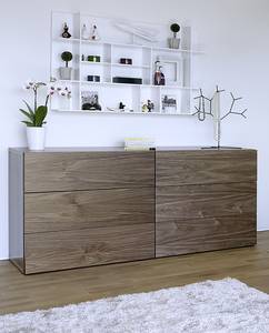 Dressoir Aurora III spaanplaat, gefineerd met echt hout - Walnoothouten