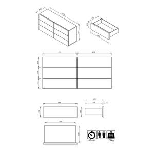 Dressoir Aurora III spaanplaat, gefineerd met echt hout - Walnoothouten