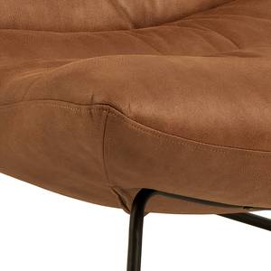 Loungefauteuil Quini textielmix/ijzer - cognackleurig/zwart