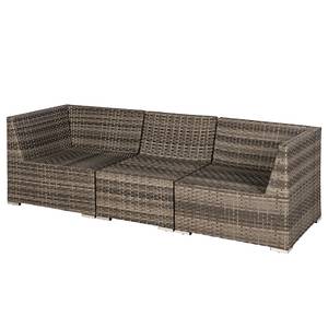 Loungeset Bahrani 3-teilig B Polypropylen / Polyester - Braun / Grau