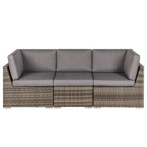 Loungeset Bahrani 3-teilig B Polypropylen / Polyester - Braun / Grau