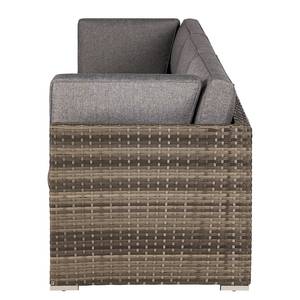 Loungeset Bahrani 3-teilig B Polypropylen / Polyester - Braun / Grau