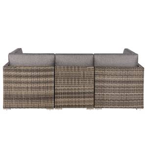 Loungeset Bahrani 3-teilig B Polypropylen / Polyester - Braun / Grau